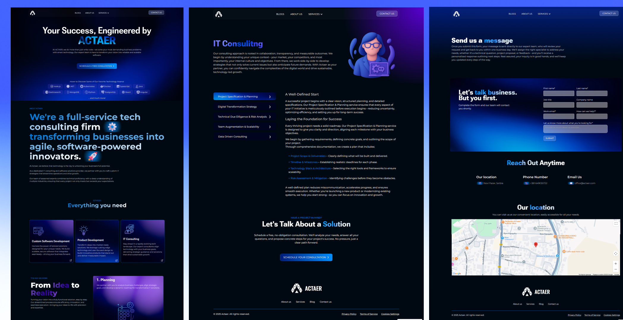 Actaer Project Mockup